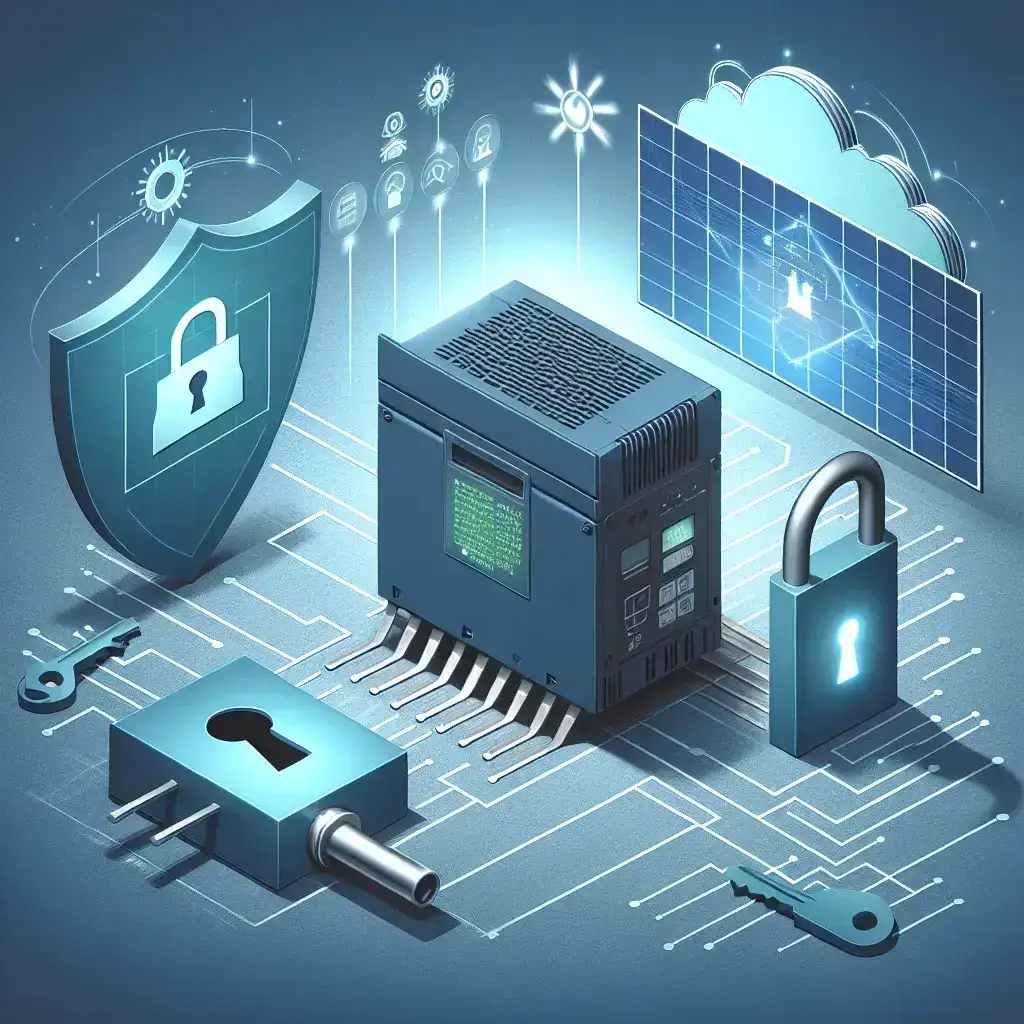 "Infographic illustrating the key regulatory gaps in inverter cybersecurity, highlighting potential risks and recommended solutions for enhanced protection in the renewable energy sector."