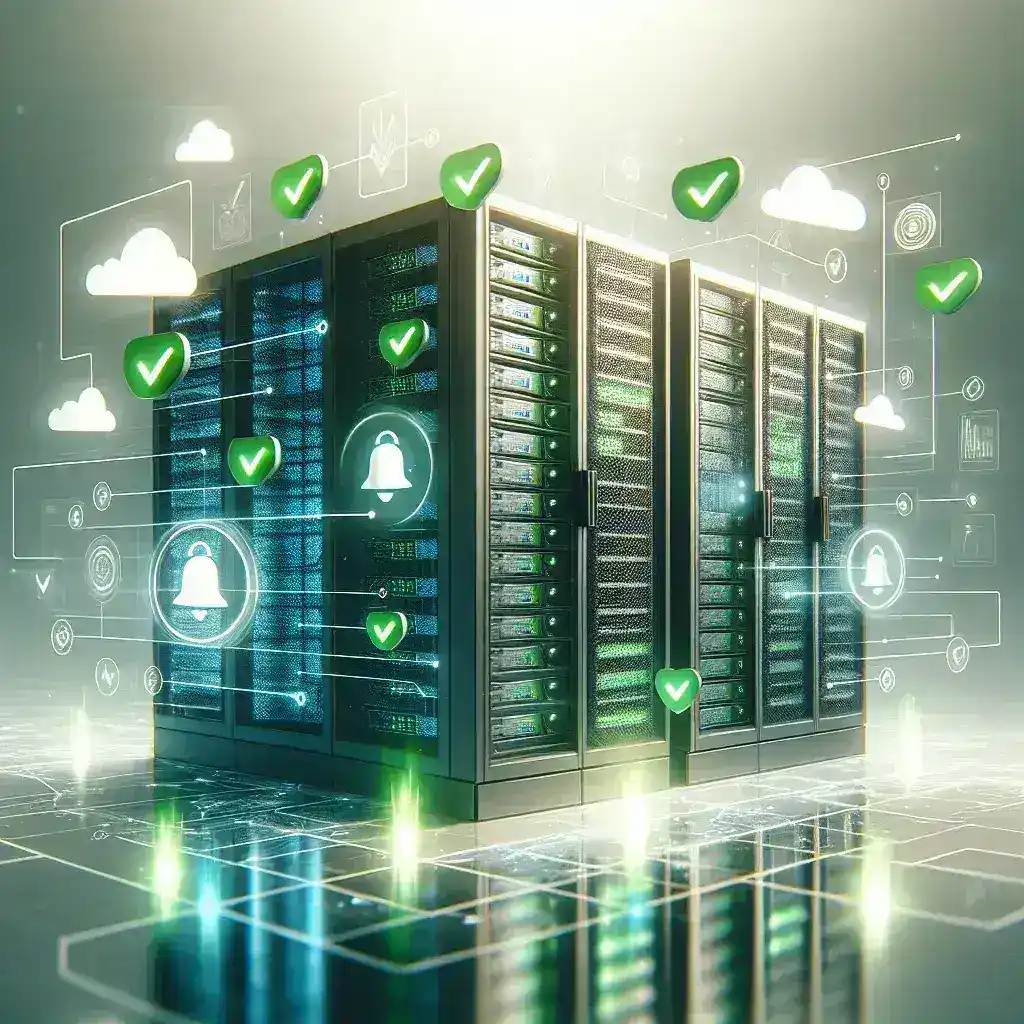 "Server uptime alerting services dashboard displaying real-time monitoring metrics for maximum system reliability in IT infrastructure."