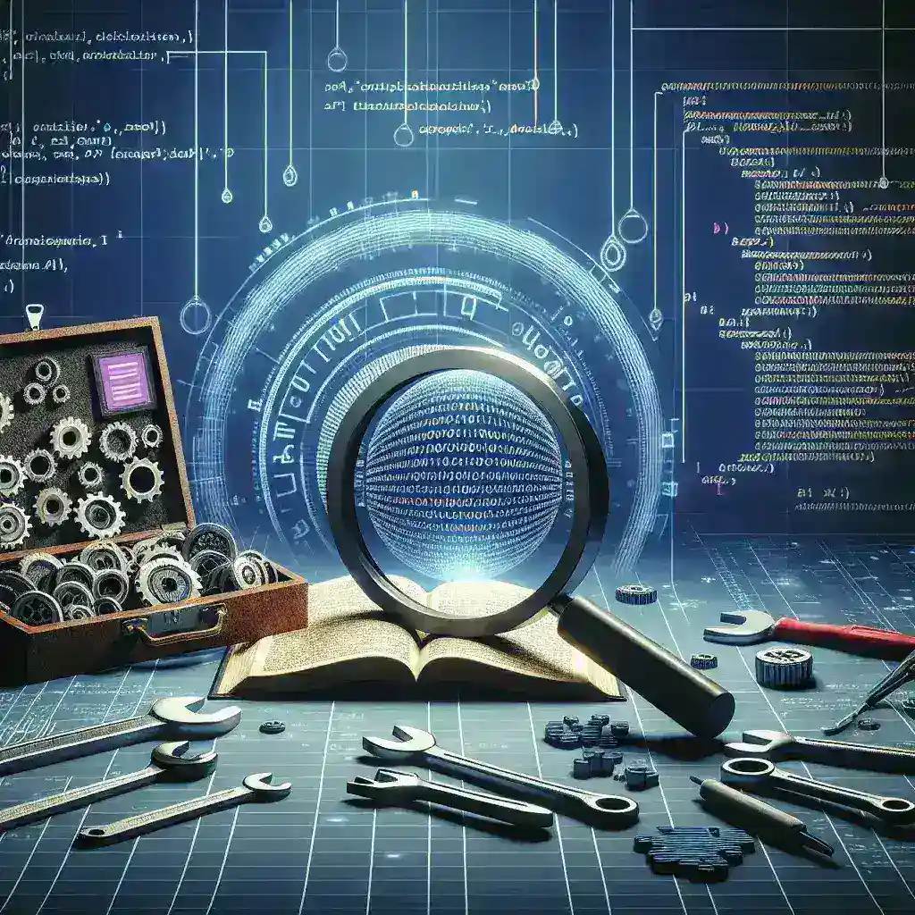 "Developer using essential tools for end-to-end request validation in APIs, showcasing a computer screen with coding interface and validation analytics."