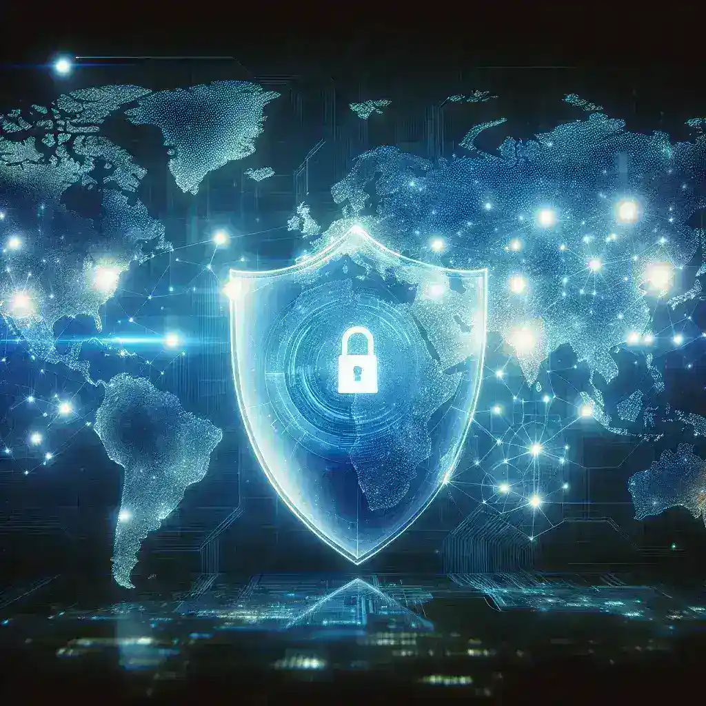 "Data breach monitoring services icon representing digital security and protection against cyber threats in a visually engaging graphic."